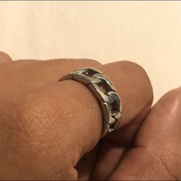 New Unisex stainless steel Cuban chain link ring - Picture 4 of 5